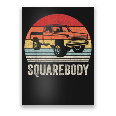 Vintage Retro Classic Square Body Squarebody Truck Poster