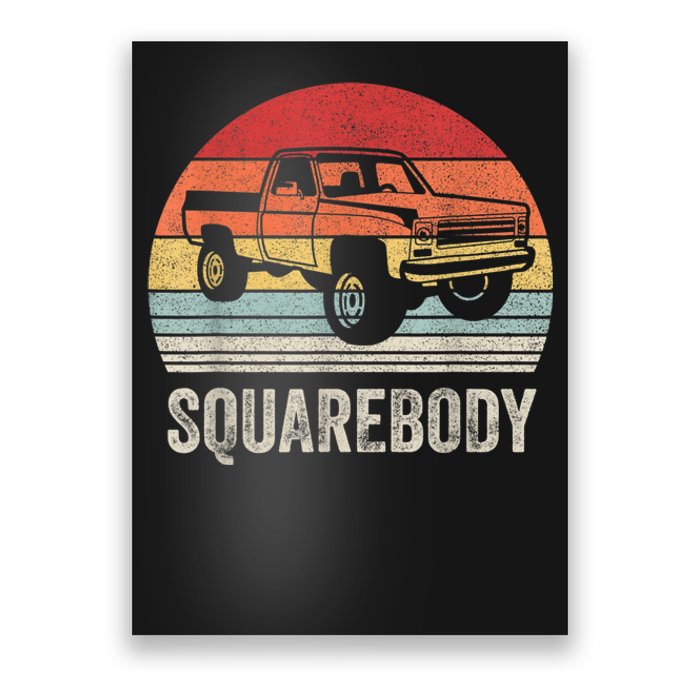 Vintage Retro Classic Square Body Squarebody Truck Poster