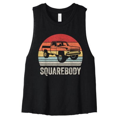 Vintage Retro Classic Square Body Squarebody Truck Women's Racerback Cropped Tank