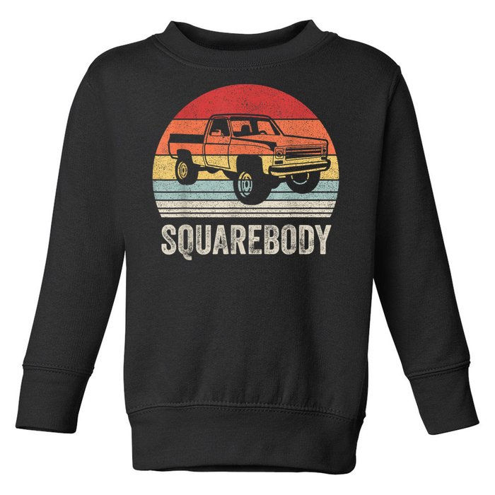 Vintage Retro Classic Square Body Squarebody Truck Toddler Sweatshirt