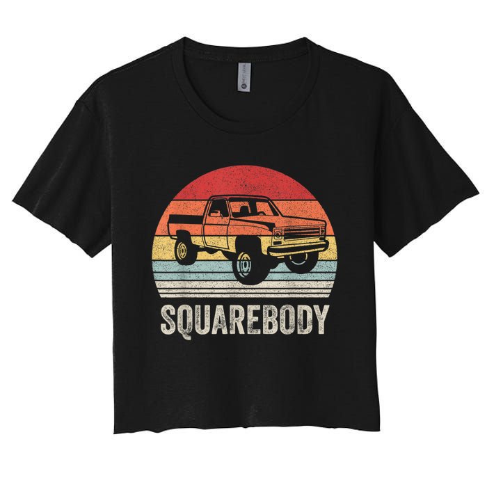 Vintage Retro Classic Square Body Squarebody Truck Women's Crop Top Tee