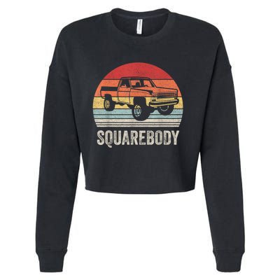 Vintage Retro Classic Square Body Squarebody Truck Cropped Pullover Crew