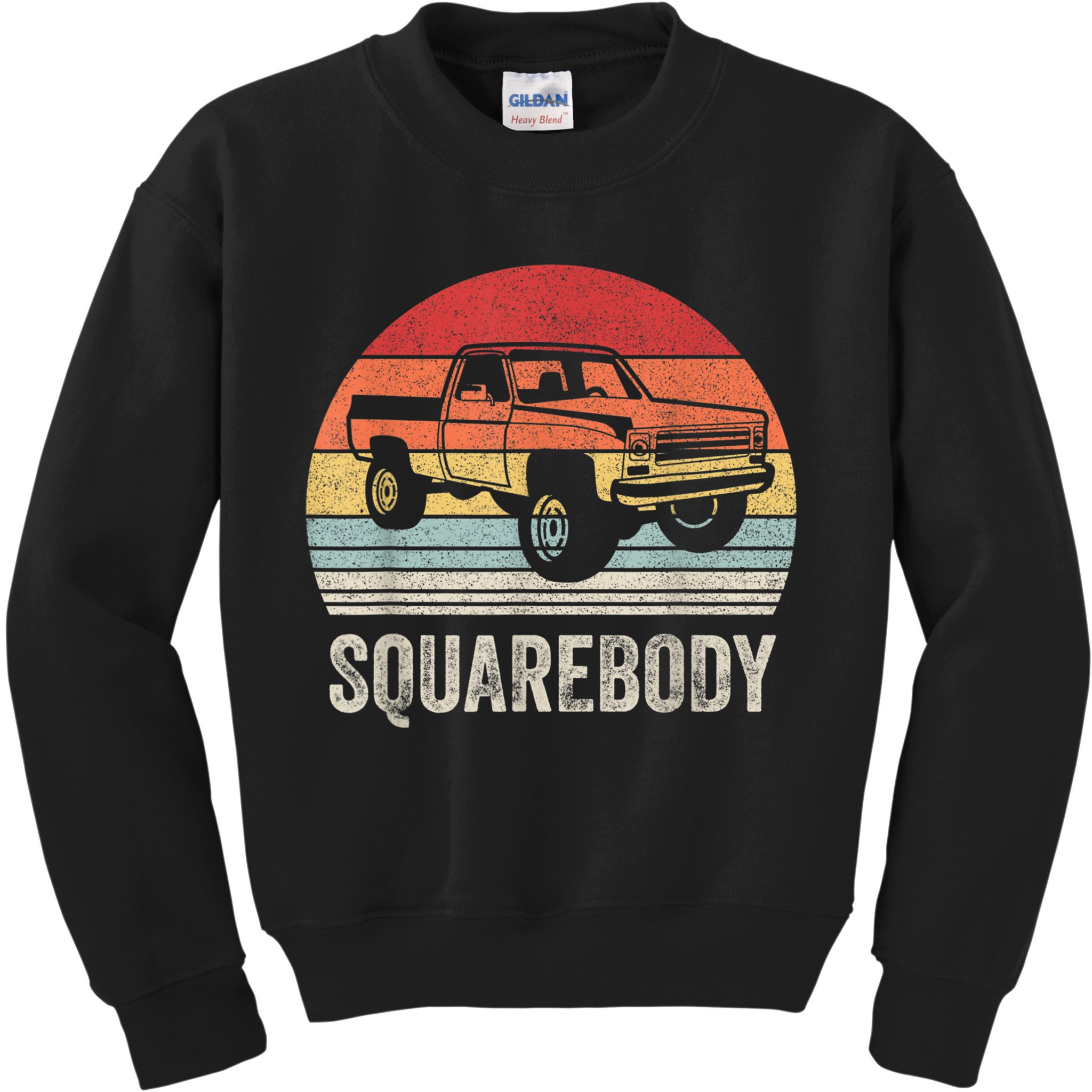 Vintage Retro Classic Square Body Squarebody Truck Kids Sweatshirt