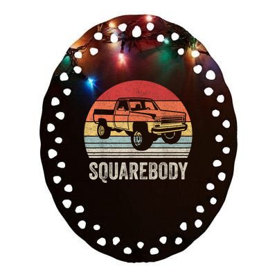 Vintage Retro Classic Square Body Squarebody Truck Ceramic Oval Ornament