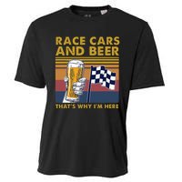 Vintage Race Cars Checkered Flag Beer That's Why I'm Here Cooling Performance Crew T-Shirt