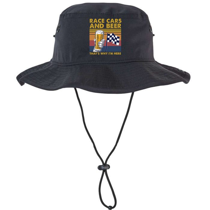 Vintage Race Cars Checkered Flag Beer That's Why I'm Here Legacy Cool Fit Booney Bucket Hat