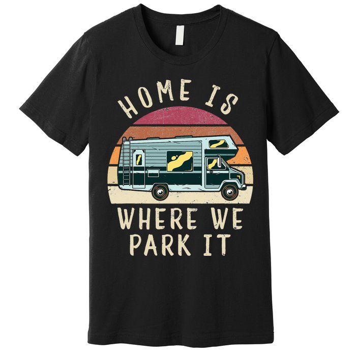 Vintage Retro Camping Transit Van Premium T-Shirt