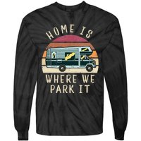 Vintage Retro Camping Transit Van Tie-Dye Long Sleeve Shirt