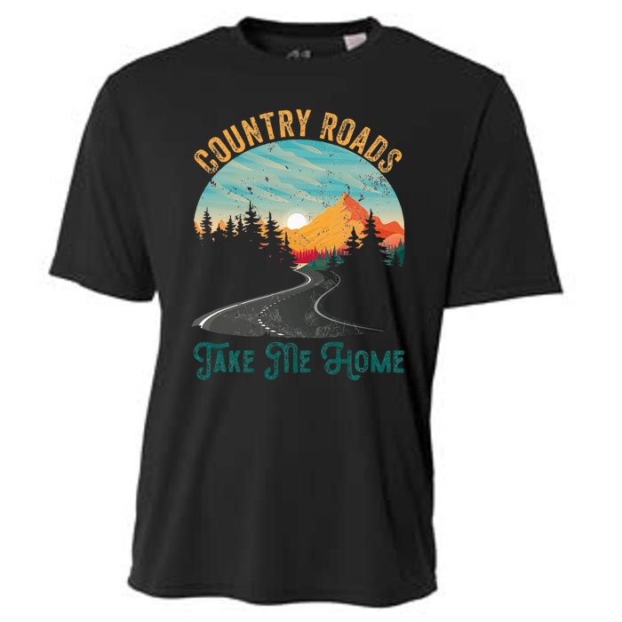 Vintage Retro Country Roads Take Me My Home Cooling Performance Crew T-Shirt