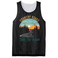 Vintage Retro Country Roads Take Me My Home Mesh Reversible Basketball Jersey Tank