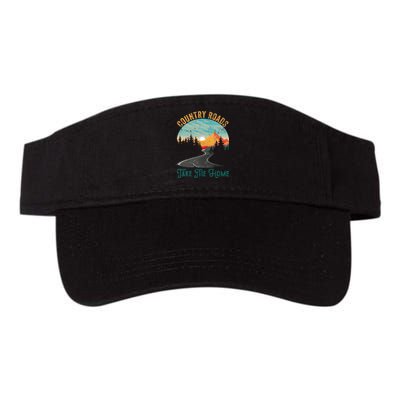 Vintage Retro Country Roads Take Me My Home Valucap Bio-Washed Visor