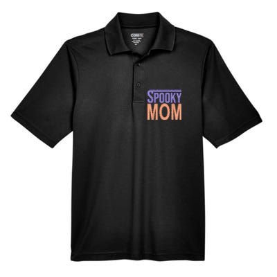 Vintage Retro Checked Ghost Boo Stay Spooky Mom Halloween Men's Origin Performance Pique Polo