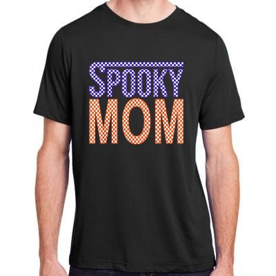 Vintage Retro Checked Ghost Boo Stay Spooky Mom Halloween Adult ChromaSoft Performance T-Shirt