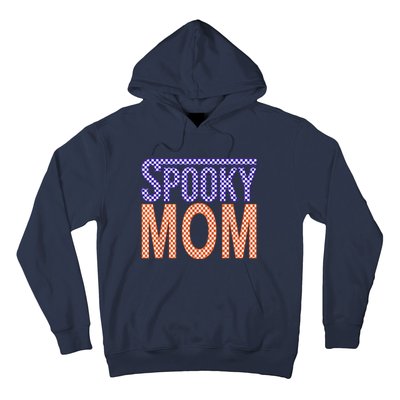 Vintage Retro Checked Ghost Boo Stay Spooky Mom Halloween Hoodie