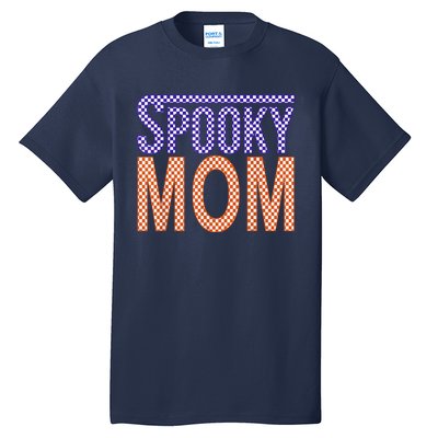 Vintage Retro Checked Ghost Boo Stay Spooky Mom Halloween Tall T-Shirt