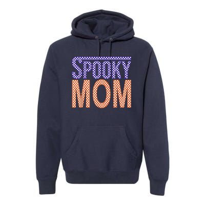 Vintage Retro Checked Ghost Boo Stay Spooky Mom Halloween Premium Hoodie