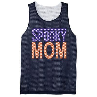 Vintage Retro Checked Ghost Boo Stay Spooky Mom Halloween Mesh Reversible Basketball Jersey Tank