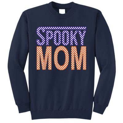 Vintage Retro Checked Ghost Boo Stay Spooky Mom Halloween Tall Sweatshirt