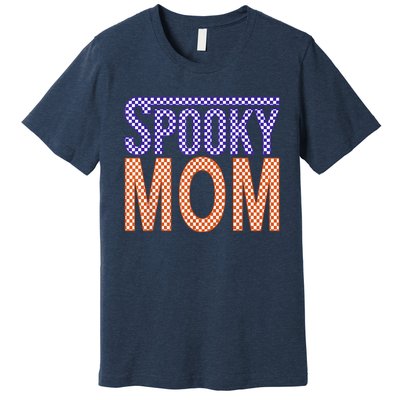 Vintage Retro Checked Ghost Boo Stay Spooky Mom Halloween Premium T-Shirt