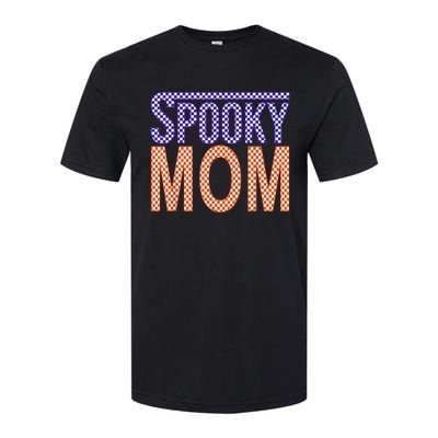 Vintage Retro Checked Ghost Boo Stay Spooky Mom Halloween Softstyle CVC T-Shirt