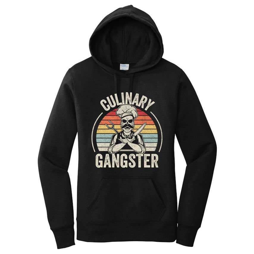 Vintage Retro Culinary Gangster Cooking Chef Bbq Cool Gift Women's Pullover Hoodie