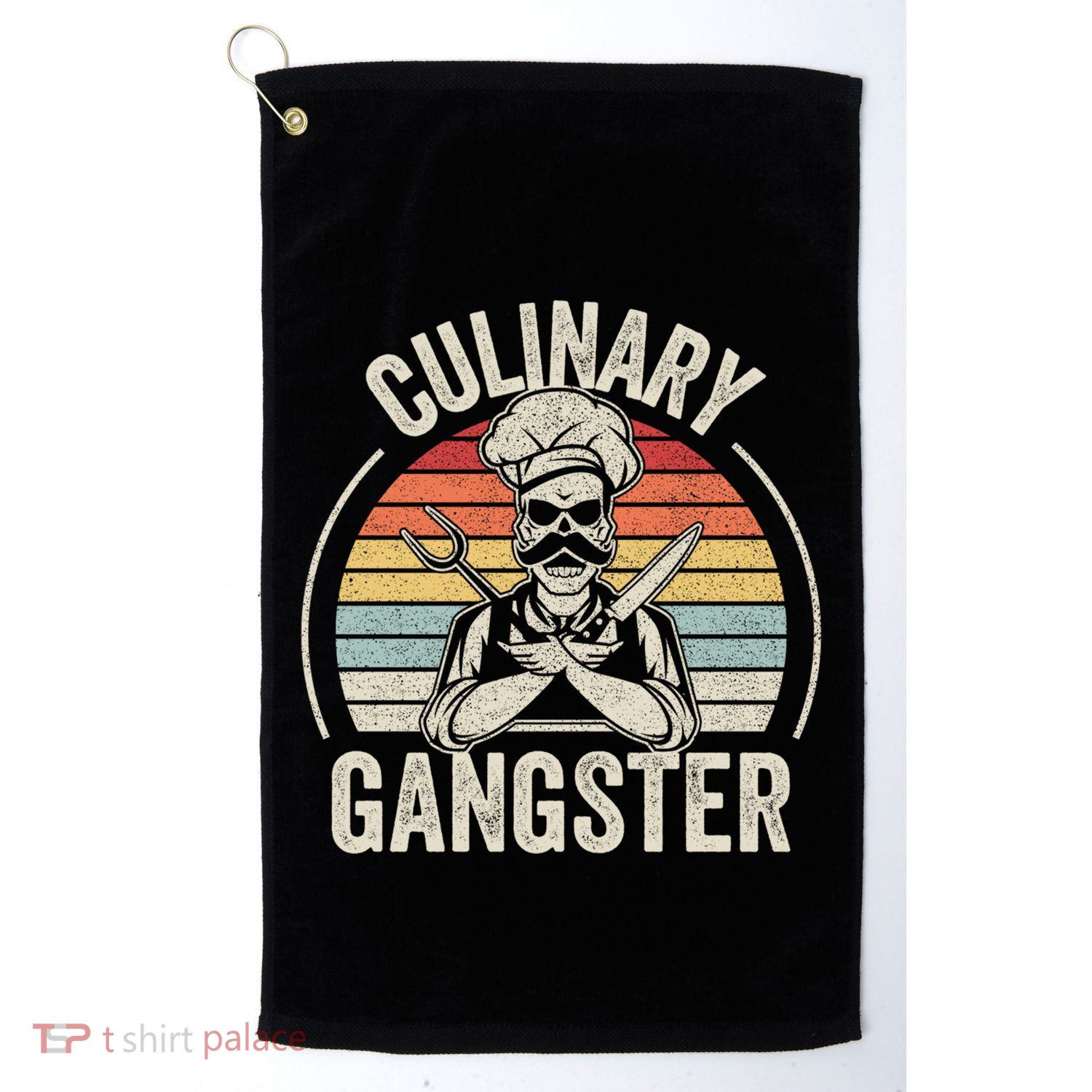 Vintage Retro Culinary Gangster Cooking Chef Bbq Cool Gift Golf Towel