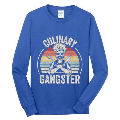Vintage Retro Culinary Gangster Cooking Chef Bbq Cool Gift Tall Long Sleeve T-Shirt