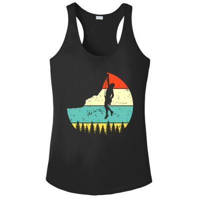 Vintage Rock Climbing Mountain Climber Ladies PosiCharge Competitor Racerback Tank