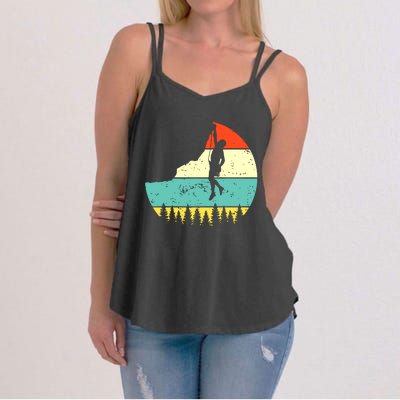 Vintage Rock Climbing Mountain Climber Women's Strappy Tank