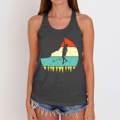 Vintage Rock Climbing Mountain Climber Women's Knotted Racerback Tank