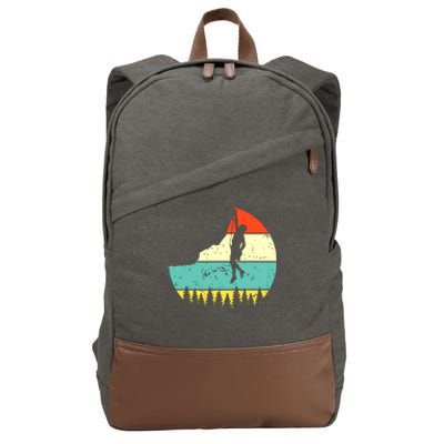 Vintage Rock Climbing Mountain Climber Cotton Canvas Backpack