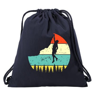 Vintage Rock Climbing Mountain Climber Drawstring Bag