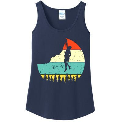 Vintage Rock Climbing Mountain Climber Ladies Essential Tank