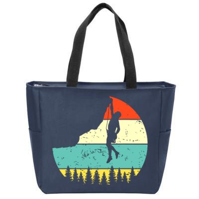 Vintage Rock Climbing Mountain Climber Zip Tote Bag