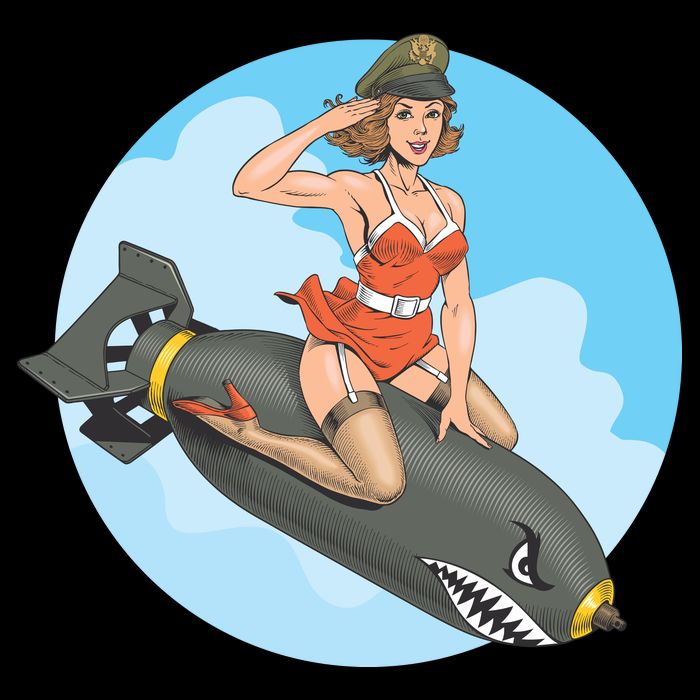 Vintage Retro Comic Style Sexy Woman Riding A Bomb Sweatshirt