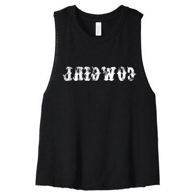 Vintage Reverse Cowgirl Classic Women's Racerback Cropped Tank