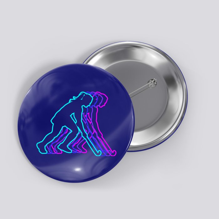 Vintage Retro Classic Field Hockey Player Gift Button