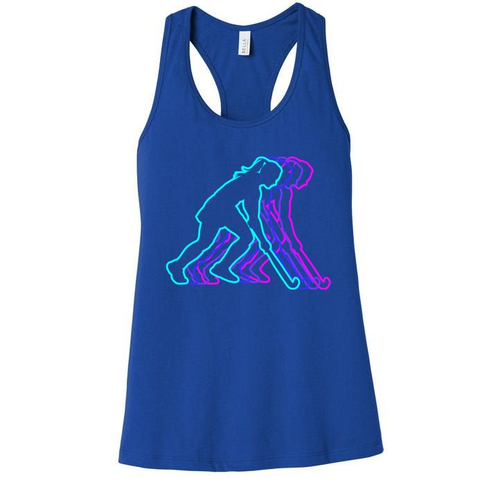 Vintage Retro Classic Field Hockey Player Gift Women's Racerback Tank