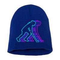 Vintage Retro Classic Field Hockey Player Gift Short Acrylic Beanie