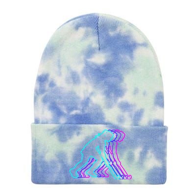 Vintage Retro Classic Field Hockey Player Gift Tie Dye 12in Knit Beanie