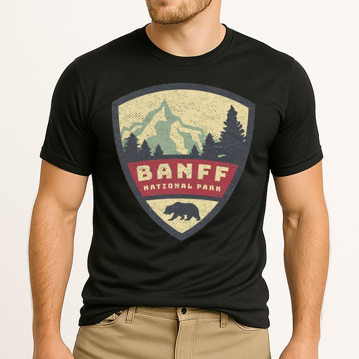 Vintage Retro Canadian Banff National Park Rustic Souvenirs Performance Shirt