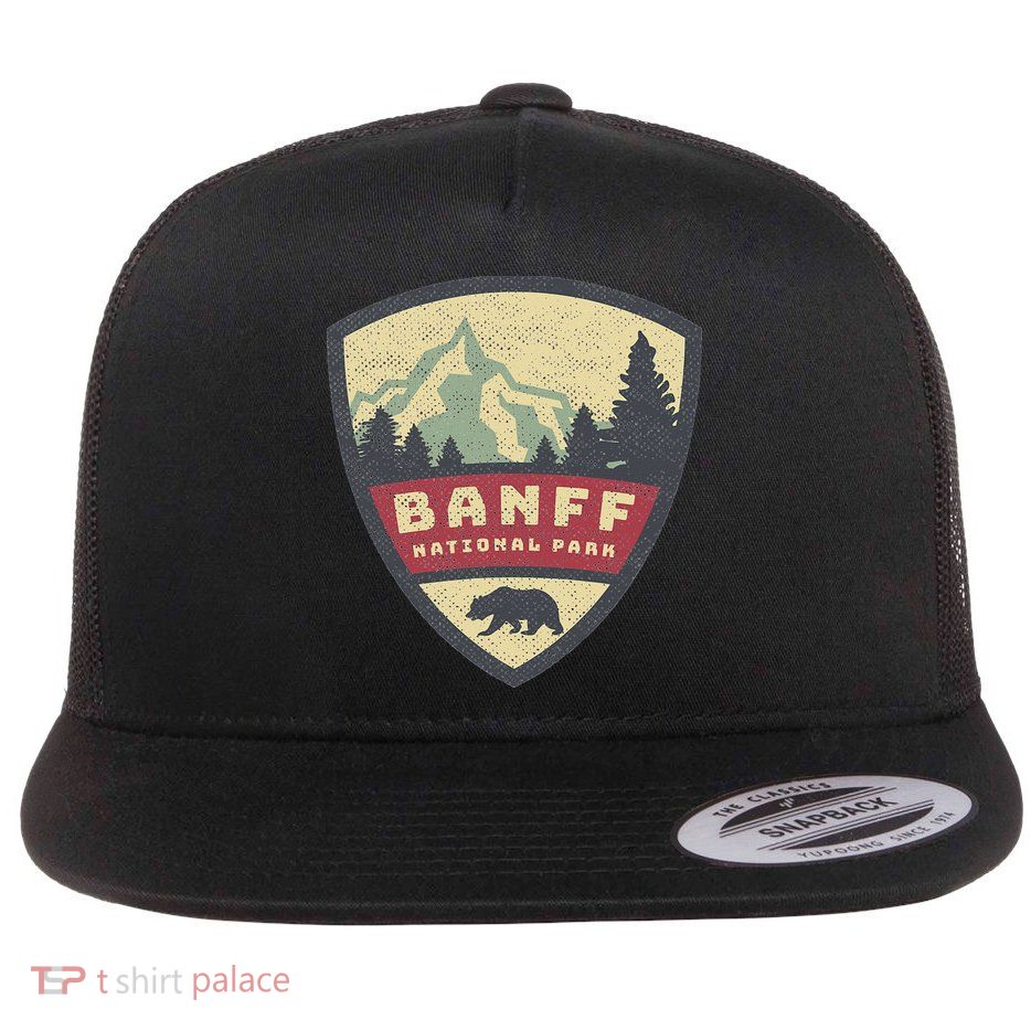 Vintage Retro Canadian Banff National Park Rustic Souvenirs Flatbill Hat