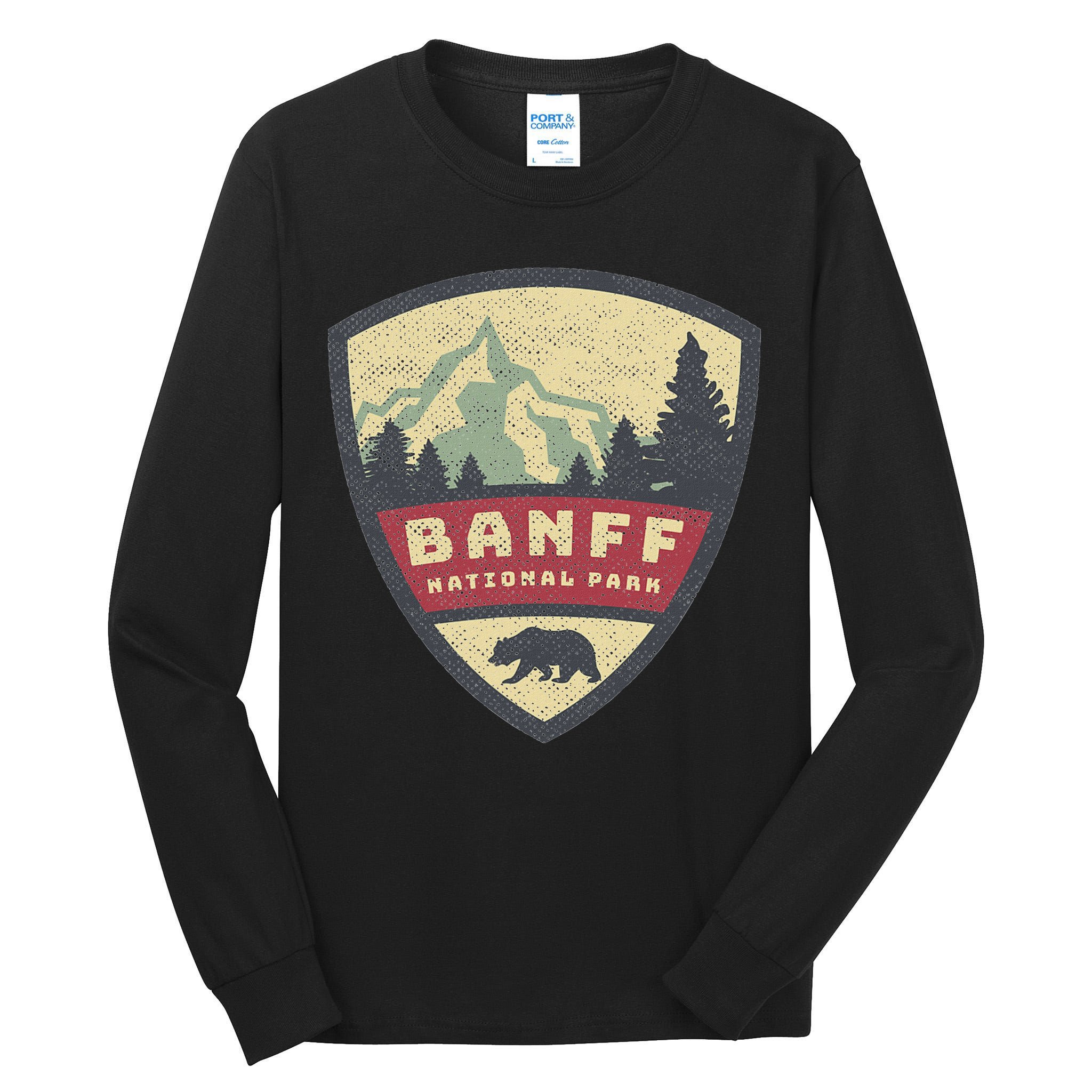 Vintage Retro Canadian Banff National Park Rustic Souvenirs Tall Long Sleeve T-Shirt