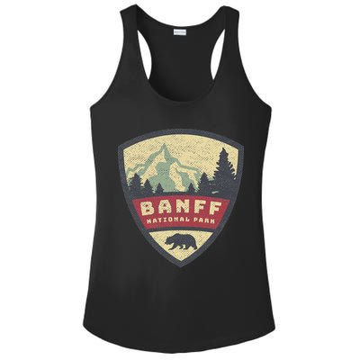 Vintage Retro Canadian Banff National Park Rustic Souvenirs Ladies PosiCharge Competitor Racerback Tank