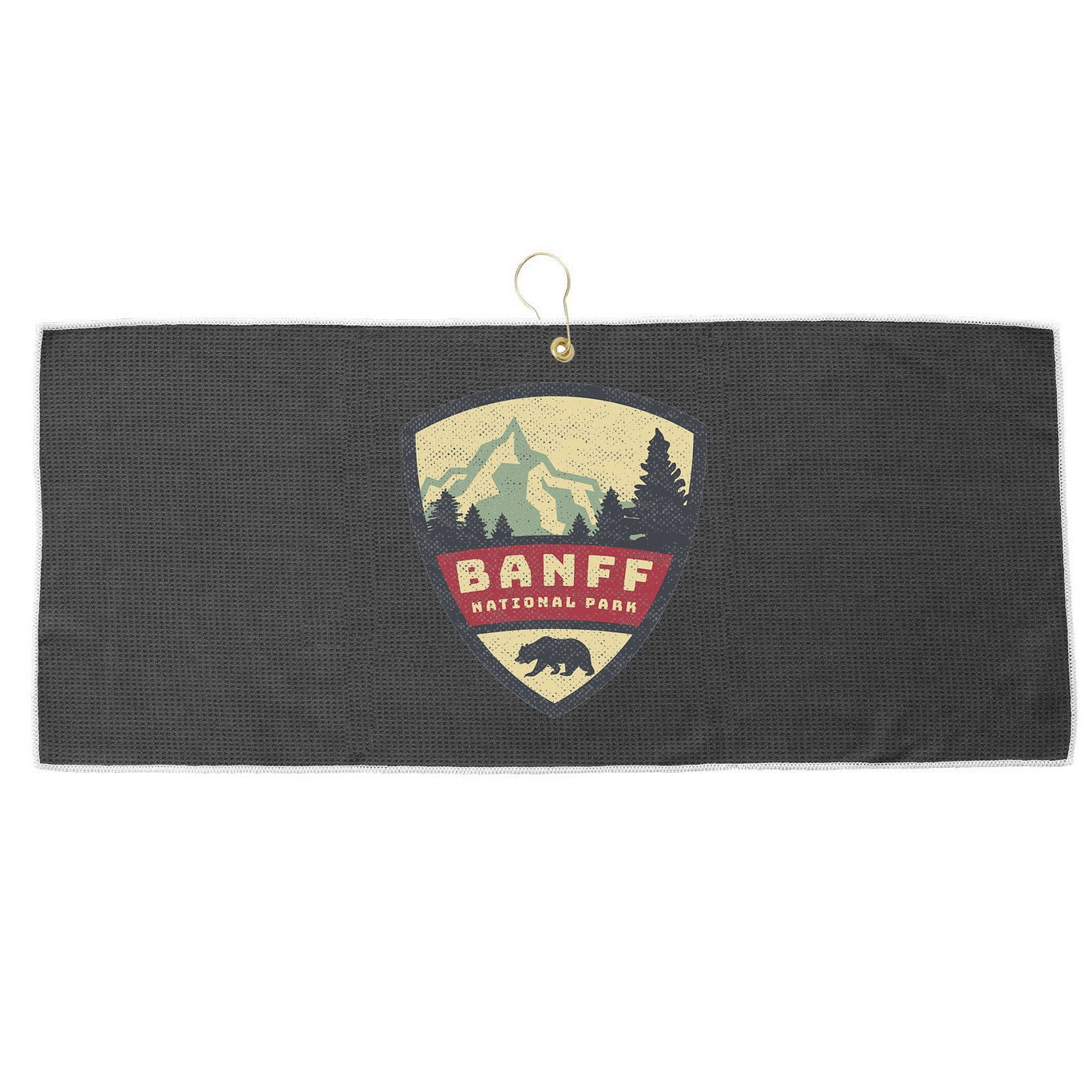 Vintage Retro Canadian Banff National Park Rustic Souvenirs Large Microfiber Waffle Golf Towel