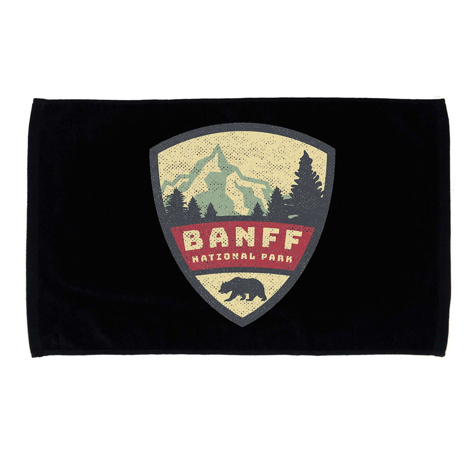 Vintage Retro Canadian Banff National Park Rustic Souvenirs Microfiber Hand Towel