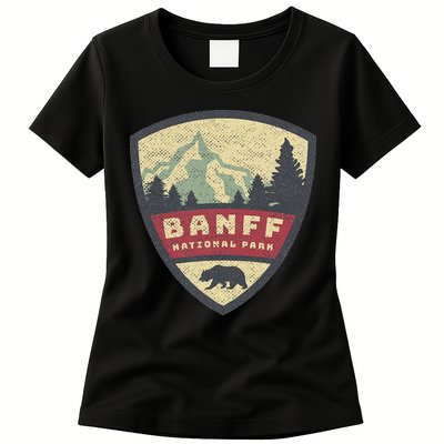 Vintage Retro Canadian Banff National Park Rustic Souvenirs Womens T-Shirt