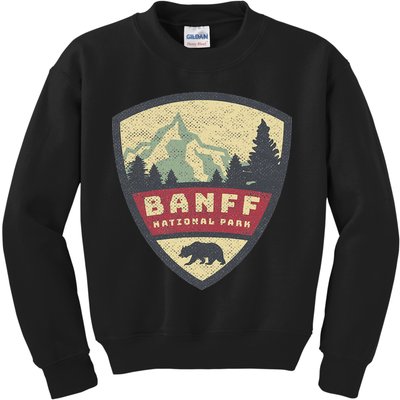 Vintage Retro Canadian Banff National Park Rustic Souvenirs Kids Sweatshirt