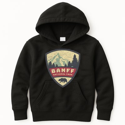 Vintage Retro Canadian Banff National Park Rustic Souvenirs Kids Hoodie