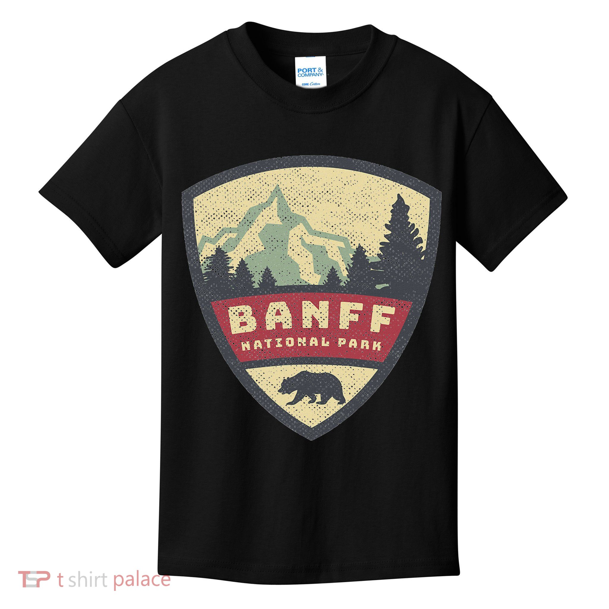Vintage Retro Canadian Banff National Park Rustic Souvenirs Kids T-Shirt